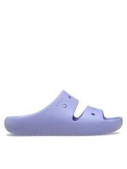 Crocs Klapki Classic Sandal v2 209403 Fioletowy. Fioletowe klapki damskie Crocs, bez wzorów, z tworzywa sztucznego, bez obcasa, bez zapięcia. Za 159.00 zł.