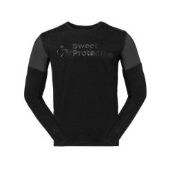 Długi rękaw z wełny merino Sweet Protection Hunter. Czarne bluzy męskie SWEET PROTECTION, bez wzorów, z wełny, sportowe, bez ramiączek, bez kaptura. Za 466.50 zł.