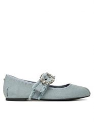 Buffalo Baleriny Daphne Glam 1620028 Niebieski. Niebieskie balerinki damskie Buffalo, bez wzorów, z materiału, bez obcasa, bez zapięcia. Za 169.99 zł.