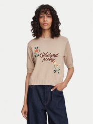 Weekend Max Mara Sweter Fiacre 2625366191 Beżowy Regular Fit. Brązowe swetry nierozpinane damskie Weekend Max Mara, l, bez wzorów, z bawełny, bez kołnierzyka, bez ramiączek. Za 889.99 zł.