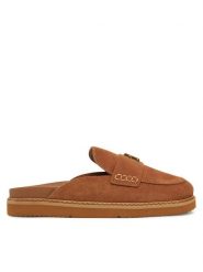 Tommy Hilfiger Klapki Suede Closed Toe Mule FW0FW08583 Brązowy. Brązowe klapki damskie Tommy Hilfiger, bez wzorów, ze skóry, bez obcasa, bez zapięcia. Za 500.68 zł.