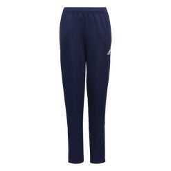 Spodnie treningowe Adidas Entrada 22. Niebieskie spodnie dresowe damskie Adidas, bez wzorów, z dresówki, do piłki nożnej. W wyprzedaży za 74.00 zł.