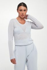 Sweter damski z wełny dziewiczej ELISABETTA FRANCHI. Swetry nierozpinane damskie Elisabetta Franchi, bez wzorów, z wełny, bez kołnierzyka, bez ramiączek. Za 1,219.00 zł.