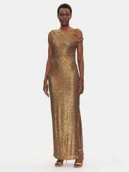 NORMA KAMALI Sukienka wieczorowa ST4243SQG69151 Złoty Slim Fit. Żółte sukienki damskie Norma Kamali, l, bez wzorów, z syntetyku, wizytowe, bez kołnierzyka, bez ramiączek. Za 869.99 zł.
