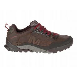 BUTY trekkingowe męskie MERRELL ANNEX skóra. Brązowe trekkingi męskie Merrell, ze skóry, bez zapięcia. Za 589.00 zł.