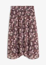 Spódnica midi z szyfonu. Fioletowe spódnice damskie bonprix, bez wzorów, z szyfonu, midi, asymetryczne. Za 124.99 zł.