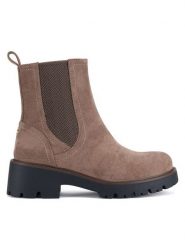 Clara Barson Botki CEO-WS6381-01 Beżowy. Brązowe botki damskie Clara Barson, bez wzorów, z materiału, bez obcasa, na płaskiej podeszwie, bez zapięcia. Za 149.99 zł.