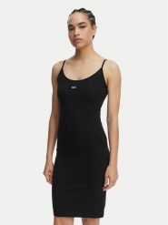 HUGO Sukienka letnia Narya 50563766 Czarny Slim Fit. Czarne sukienki damskie Hugo, na lato, xxl, bez wzorów, z bawełny, bez kołnierzyka, bez ramiączek. Za 349.99 zł.