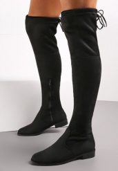 Czarne Kozaki Lady In Grey. Czarne kozaki damskie Born2be, bez wzorów, za kolano, bez obcasa, na płaskiej podeszwie, bez zapięcia. Za 139.99 zł.