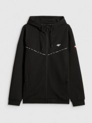 4F Bluza kibica z kapturem męska - czarna M. Czarne bluzy sportowe męskie 4F, m, bez wzorów, z kapturem. Za 249.99 zł.