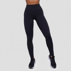 Legginsy damskie functional training z wysokim stanem czarne FIT. Czarne legginsy damskie GYMBEAM, bez wzorów, z elastanu. Za 115.90 zł.