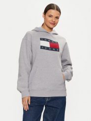 Tommy Jeans Bluza DW0DW19407 Szary Relaxed Fit. Szare bluzy damskie Tommy Jeans, m, bez wzorów, z bawełny, bez ramiączek, bez kaptura. Za 279.99 zł.