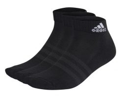 Skarpety stopki unisex Adidas 3 pary. Czarne skarpety męskie Adidas, bez wzorów, z bawełny. Za 45.00 zł.