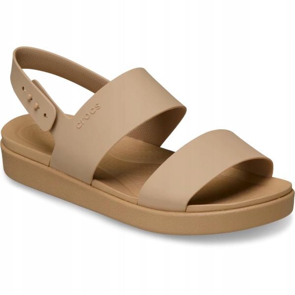 Sandały dla Kobiet Crocs Brooklyn Backstrap Low. Brązowe sandały damskie Crocs, bez wzorów, z materiału, bez obcasa, na obcasie, bez zapięcia. Za 239.99 zł.