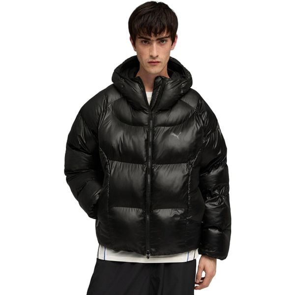 Kurtka męskie Puma tech x Puffer Jacket. Czarne kurtki męskie Puma, m, bez wzorów, z materiału, bez kaptura. Za 890.00 zł.