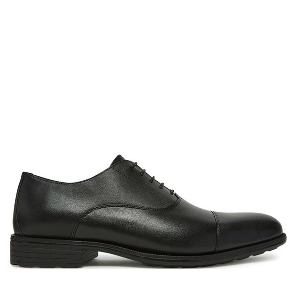 Półbuty Geox. Czarne buty wizytowe męskie Geox, bez wzorów, bez obcasa, bez zapięcia. Za 399.99 zł.