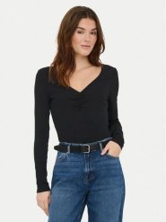 ONLY Bluzka Betty 15365756 Czarny Standard Fit. Czarne bluzki damskie ONLY, xl, bez wzorów, z bawełny, bez kołnierzyka, bez ramiączek. Za 89.99 zł.