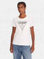 Guess T-Shirt W5BI18 I3Z14 Biały Regular Fit. Białe t-shirty damskie Guess, m, z aplikacjami, z bawełny, bez kołnierzyka, bez ramiączek. Za 139.99 zł.