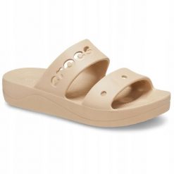 Klapki Dla Dorosłych Crocs Baya Platform. Brązowe klapki męskie Crocs, bez wzorów, z materiału, bez zapięcia. Za 139.99 zł.