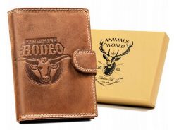 Portfel skórzany Always Wild N4L-CHM-ROD brązowy. Brązowe portfele męskie Always Wild, bez wzorów, z nubiku. Za 50.00 zł.