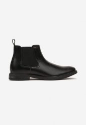 Czarne Eleganckie Botki Sztyblety Lilari. Czarne botki męskie Born2be, bez wzorów, z jeansu, biznesowe, bez obcasa, bez zapięcia. Za 129.99 zł.
