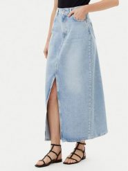 Pepe Jeans Spódnica jeansowa PL901211 Niebieski Regular Fit. Niebieskie spódnice damskie Pepe Jeans, l, bez wzorów, z bawełny. Za 289.99 zł.