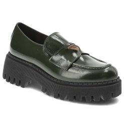 Zielone Półbuty Armodo Stylowe Obuwie Damskie. Zielone półbuty damskie Armodo, na jesień, bez wzorów, ze skóry, eleganckie, bez obcasa, na płaskiej podeszwie, bez zapięcia. Za 322.99 zł.