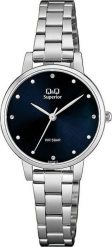 Zegarek QQ Zegarek damski QQ S401-212 CYRKONIE srebrny. Szare zegarki damskie Q&Q, srebrne. Za 230.00 zł.