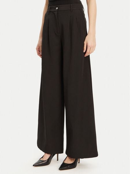 Guess Spodnie palazzo W5GB02 WH9Y2 Czarny Wide Leg. Czarne spodnie materiałowe damskie Guess, z aplikacjami, z materiału. Za 299.99 zł.