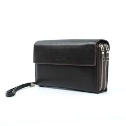 Portfel męski do ręki SW36 BROWN. Brązowe portfele męskie bez wzorów, z materiału. Za 69.89 zł.