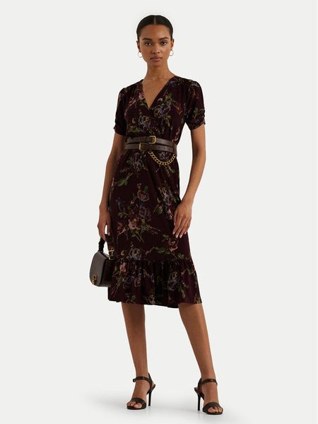 LAUREN RALPH LAUREN Sukienka codzienna 250951435001 Bordowy Regular Fit. Czerwone sukienki damskie Lauren Ralph Lauren, na co dzień, bez wzorów, z syntetyku, bez kołnierzyka, bez ramiączek, proste. Za 529.99 zł.