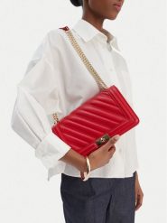 Badura Torebka TYL00495 Czerwony. Czerwone listonoszki damskie Badura, bez wzorów, z materiału, bez dodatków. Za 199.99 zł.