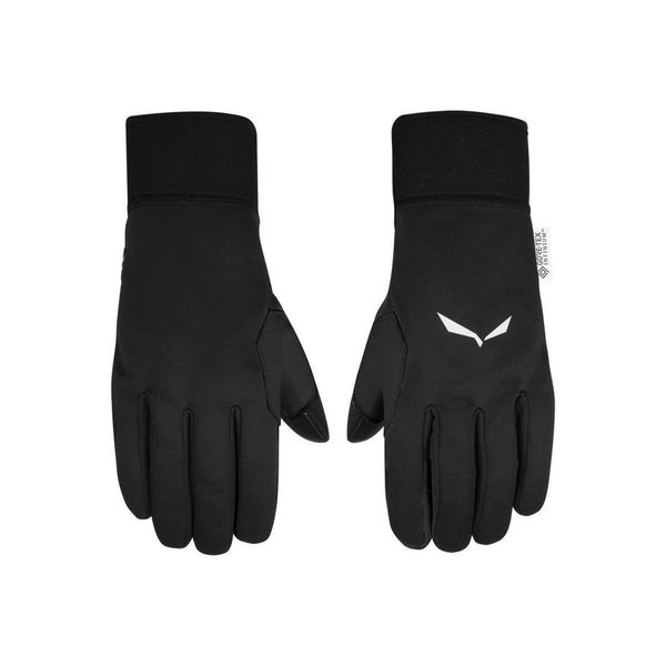 Rękawice softshell Sesvenna Ws Grip. Czarne rękawiczki damskie Salewa, bez wzorów, z gore-texu. Za 320.35 zł.