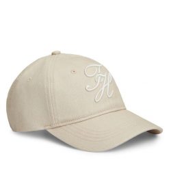 Czapka z daszkiem Tommy Hilfiger. Brązowe czapki damskie Tommy Hilfiger, bez wzorów. Za 177.99 zł.