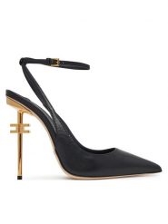Elisabetta Franchi Szpilki SA-26B-51E2 Czarny. Czarne szpilki damskie Elisabetta Franchi, bez wzorów, ze skóry, bez obcasa, na szpilce, bez zapięcia. Za 1,699.00 zł.