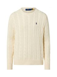 Polo Ralph Lauren sweter z dzianiny Mężczyźni Bawełna biały, L. Białe swetry męskie Polo Ralph Lauren, l, bez wzorów, z bawełny, eleganckie, bez kołnierzyka, bez ramiączek. Za 699.95 zł.