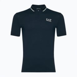 Koszulka męska EA7 Emporio Armani Golf Pro Polo. Niebieskie swetry męskie EA7 Emporio Armani, m, bez wzorów, z elastanu, eleganckie, bez kołnierzyka, bez ramiączek. Za 389.99 zł.