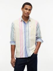 Tommy Jeans Koszula Mężczyźni Regular Fit Bawełna (100%) niebieski|wielokolorowy, XL. Niebieskie koszule męskie Tommy Jeans, m, bez wzorów, z bawełny, bez kołnierzyka, bez ramiączek. Za 279.95 zł.
