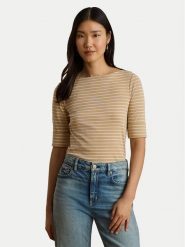 LAUREN RALPH LAUREN Bluzka Judy 200P13919003 Beżowy Regular Fit. Brązowe bluzki damskie Lauren Ralph Lauren, xs, bez wzorów, z bawełny, bez kołnierzyka, bez ramiączek. Za 329.99 zł.
