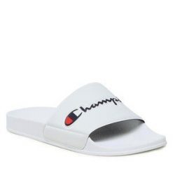Klapki Champion. Białe klapki damskie Champion, bez wzorów, sportowe, bez obcasa, bez zapięcia. Za 119.99 zł.