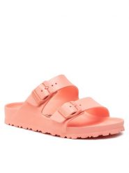 Birkenstock Klapki Arizona Eva 1022511 Różowy. Czerwone klapki damskie Birkenstock, bez wzorów, z tworzywa sztucznego, bez obcasa, bez zapięcia. Za 249.00 zł.