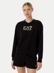 EA7 Emporio Armani Komplet bluza i szorty sportowe 7W000974 AF13135 UC001 Czarny Regular Fit. Czarne bluzy damskie EA7 Emporio Armani, xxl, bez wzorów, z bawełny, sportowe, bez ramiączek, bez kaptura. Za 579.99 zł.