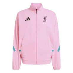 Kurtka dresowa Liverpool FC ZN.E. 2025/26. Czerwone kurtki męskie Adidas, s, bez wzorów, z dresówki, sportowe, bez kaptura. Za 417.50 zł.