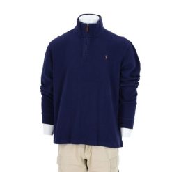 Second life - Sweter męski z suwakiem Polo Ralph Lauren - Jak nowy. Niebieskie swetry męskie Ralph Lauren, l, bez wzorów, eleganckie, bez kołnierzyka, bez ramiączek. Za 255.56 zł.