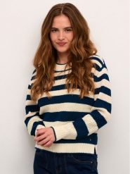 Cream Sweter Crmuka Knitted 10611880 Niebieski Straight Fit. Niebieskie swetry nierozpinane damskie Cream, xxl, bez wzorów, z bawełny, bez kołnierzyka, bez ramiączek. W wyprzedaży za 139.99 zł.