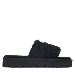 Klapki KARL LAGERFELD. Czarne klapki damskie KARL LAGERFELD, bez wzorów, bez obcasa, bez zapięcia. Za 659.99 zł.