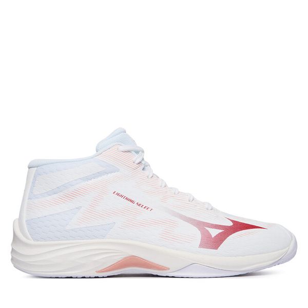 Buty halowe Mizuno. Białe buty sportowe męskie Mizuno, bez wzorów, bez zapięcia. Za 388.99 zł.