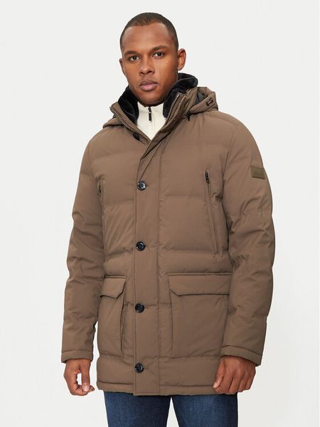Hechter Paris Kurtka puchowa 50168 142205 Beżowy Regular Fit. Brązowe kurtki męskie Hechter Paris, m, bez wzorów, z puchu, bez kaptura. Za 1,099.00 zł.