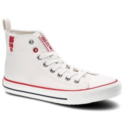 Białe Trampki Big Star Damskie Modne Półbuty. Białe trampki i tenisówki damskie BIG STAR, bez wzorów, ze skóry ekologicznej, bez zapięcia. Za 99.99 zł.