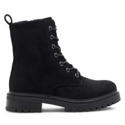 Trzewiki Jenny Fairy. Czarne botki damskie Jenny Fairy, bez wzorów, bez obcasa, na płaskiej podeszwie, bez zapięcia. Za 99.99 zł.